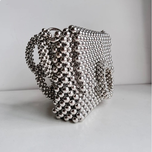 Stylish Silver beaded purse! - Picture 2 of 7